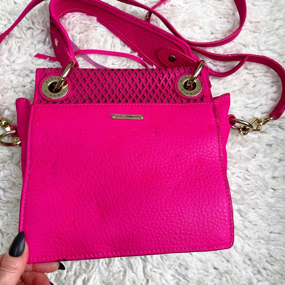 Rebecca Minkoff Perforated Hot Pink Magenta Shoulder bag - Picture 7 of 17